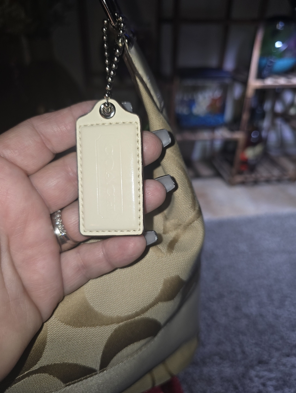 Coach Signature Stripe Hobo Handbag In Preloved Condition - Picture 3 of 13